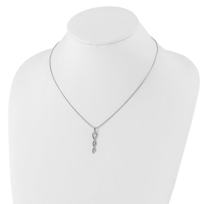 White Ice Sterling Silver Rhodium-plated Diamond 18 Inch Twist Necklace with 2 Inch Extender