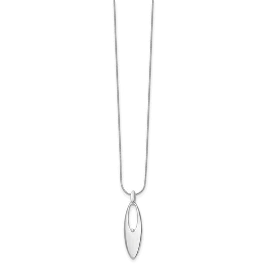 White Ice Sterling Silver Rhodium-plated 18 Inch Diamond Necklace with 2 Inch Extender