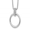 White Ice Sterling Silver Rhodium-plated 18 Inch Diamond Open Oval Necklace with 2 Inch Extender
