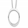 White Ice Sterling Silver Rhodium-plated 18 Inch Diamond Open Oval Necklace with 2 Inch Extender