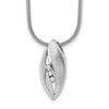 White Ice Sterling Silver Rhodium-plated Satin and Polished 18 Inch Diamond Necklace with 2 Inch Extender