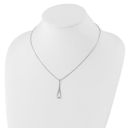 White Ice Sterling Silver Rhodium-plated 18 Inch Diamond Open Teardrop Necklace with 2 Inch Extender