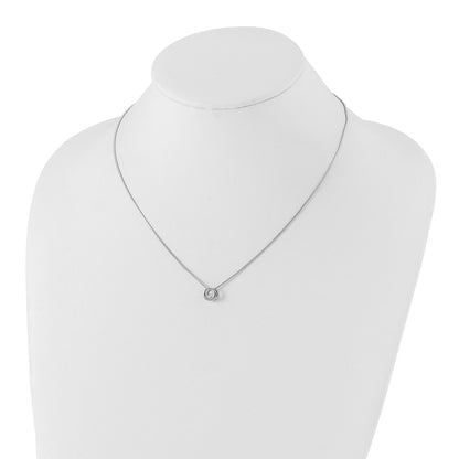 White Ice Sterling Silver Rhodium-plated 18 Inch Diamond Open Circle Necklace with 2 Inch Extender