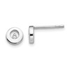 White Ice Sterling Silver Rhodium-plated Diamond Open Circle  Stud Post Earrings