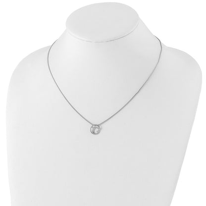 White Ice Sterling Silver Rhodium-plated 18 Inch Diamond Swirl Necklace with 2 Inch Extender