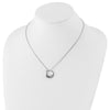 White Ice Sterling Silver Rhodium-plated 18 Inch Diamond Open Circle Necklace with 2 Inch Extender