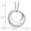 White Ice Sterling Silver Rhodium-plated 18 Inch Diamond Open Circle Necklace with 2 Inch Extender