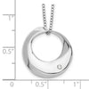 White Ice Sterling Silver Rhodium-plated 18 Inch Diamond Open Circle Necklace with 2 Inch Extender