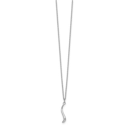 White Ice Sterling Silver Rhodium-plated 18 Inch Swirl Diamond Necklace with 2 Inch Extender