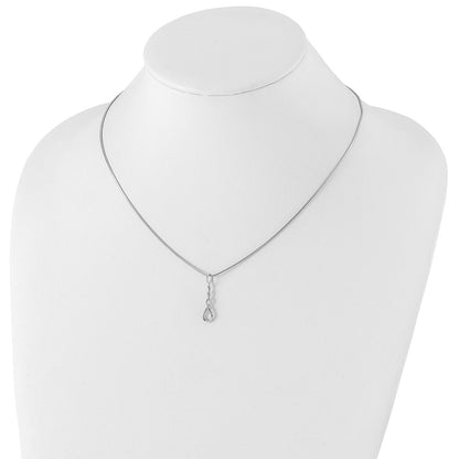 White Ice Sterling Silver Rhodium-plated 18 Inch Twisted Diamond Accent Necklace with 2 Inch Extender