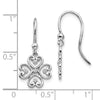 White Ice Sterling Silver Rhodium-plated Diamond 4 Heart Shepherd Hook Dangle Earrings