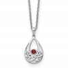 White Ice Sterling Silver Rhodium-plated 18 inch Garnet Necklace with 2 inch Extender