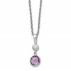 White Ice Sterling Silver Rhodium-plated 18 inch Diamond and Amethyst Necklace with 2 inch Extender