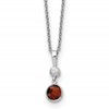 White Ice Sterling Silver Rhodium-plated 18 inch Diamond and Garnet Necklace with 2 inch Extender