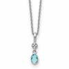 White Ice Sterling Silver Rhodium-plated 18 inch Diamond and Blue Topaz  Necklace with 2 inch Extender