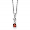 White Ice Sterling Silver Rhodium-plated 18 inch Diamond and Garnet  Necklace with 2 inch Extender