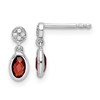 White Ice Sterling Silver Rhodium-plated Diamond and Garnet Post Dangle Earrings