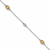 White Ice Sterling Silver Rhodium-plated 7.5 inch Diamond and Citrine Bracelet with 1.25  inch Extender