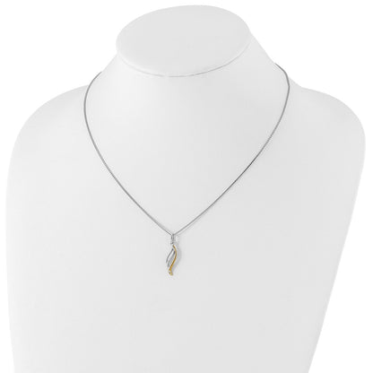 White Ice Sterling Silver Rhodium-plated Gold-tone 18 Inch Diamond Necklace with 2 Inch Extender