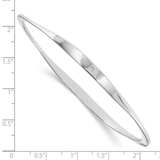 White Ice Sterling Silver Rhodium-plated Diamond Bangle