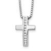 White Ice Sterling Silver Rhodium-plated 18 Inch Diamond Cross Slide Pendant Necklace with 2 Inch Extender