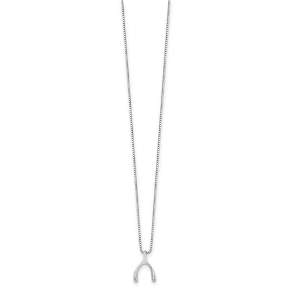 White Ice Sterling Silver Rhodium-plated 18 Inch Diamond Wishbone Slide Pendant Necklace with 2 Inch Extender