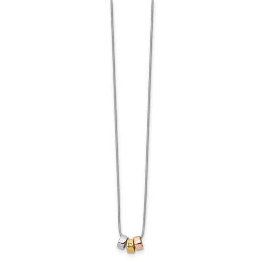 White Ice Sterling Silver Rhodium-plated Rose and Gold-tone 18 Inch Diamond Necklace with 2 Inch Extender