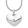 White Ice Sterling Silver Rhodium-plated 18 Inch Diamond Heart Necklace with 2 Inch Extender