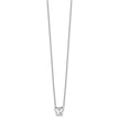 White Ice Sterling Silver Rhodium-plated 18 Inch Diamond Butterfly Necklace with 2 Inch Extender