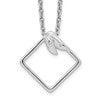 White Ice Sterling Silver Rhodium-plated 18 Inch Open Diamond-shaped Diamond Necklace with 2 Inch Extender
