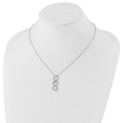 White Ice Sterling Silver Rhodium-plated 18 Inch Diamond and Ruby Necklace with 2 Inch Extender