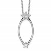 White Ice Sterling Silver Rhodium-plated 18 Inch Diamond Stars Necklace with 2 Inch Extender