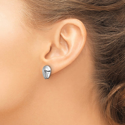 White Ice Sterling Silver Rhodium-plated Diamond Fortune Cookie Post Earrings