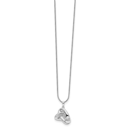 White Ice Sterling Silver Rhodium-plated 18 Inch Diamond Love Knot Necklace with 2 Inch Extender