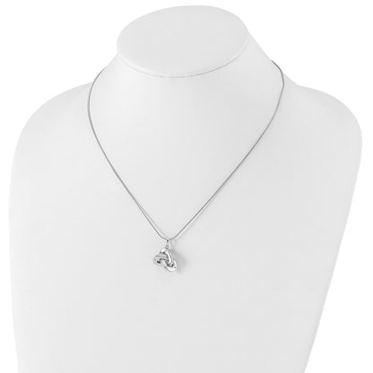 White Ice Sterling Silver Rhodium-plated 18 Inch Diamond Love Knot Necklace with 2 Inch Extender