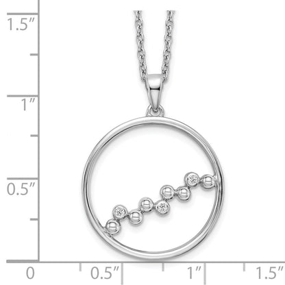 White Ice Sterling Silver Rhodium-plated 18 Inch Diamond Open Circle Necklace with 2 Inch Extender