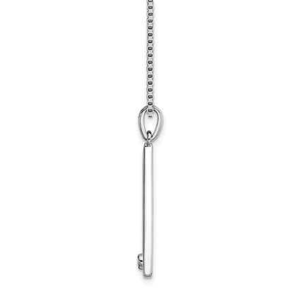 White Ice Sterling Silver Rhodium-plated 18 Inch Diamond Open Triangle Necklace with 2 Inch Extender