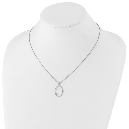White Ice Sterling Silver Rhodium-plated 18 Inch Diamond Open Oval Necklace with 2 Inch Extender