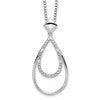 White Ice Sterling Silver Rhodium-plated 18 Inch Diamond Fancy Teardrop Necklace with 2 Inch Extender