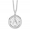 White Ice Sterling Silver Rhodium-plated 18 Inch Diamond Letter A Initial Necklace with 2 Inch Extender