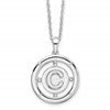 White Ice Sterling Silver Rhodium-plated 18 Inch Diamond Letter C Initial Necklace with 2 Inch Extender