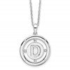 White Ice Sterling Silver Rhodium-plated 18 Inch Diamond Letter D Initial Necklace with 2 Inch Extender