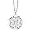 White Ice Sterling Silver Rhodium-plated 18 Inch Diamond Letter G Initial Necklace with 2 Inch Extender