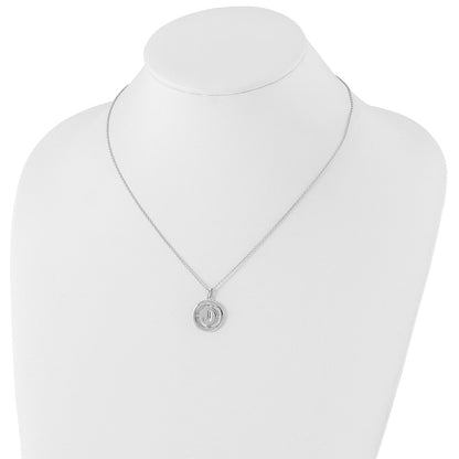 White Ice Sterling Silver Rhodium-plated 18 Inch Diamond Letter J Initial Necklace with 2 Inch Extender