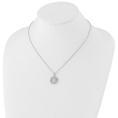 White Ice Sterling Silver Rhodium-plated 18 Inch Diamond Letter K Initial Necklace with 2 Inch Extender