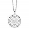White Ice Sterling Silver Rhodium-plated 18 Inch Diamond Letter M Initial Necklace with 2 Inch Extender