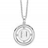 White Ice Sterling Silver Rhodium-plated 18 Inch Diamond Letter N Initial Necklace with 2 Inch Extender