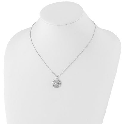 White Ice Sterling Silver Rhodium-plated 18 Inch Diamond Letter Q Initial Necklace with 2 Inch Extender