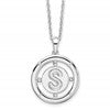 White Ice Sterling Silver Rhodium-plated 18 Inch Diamond Letter S Initial Necklace with 2 Inch Extender