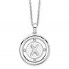White Ice Sterling Silver Rhodium-plated 18 Inch Diamond Letter X Initial Necklace with 2 Inch Extender